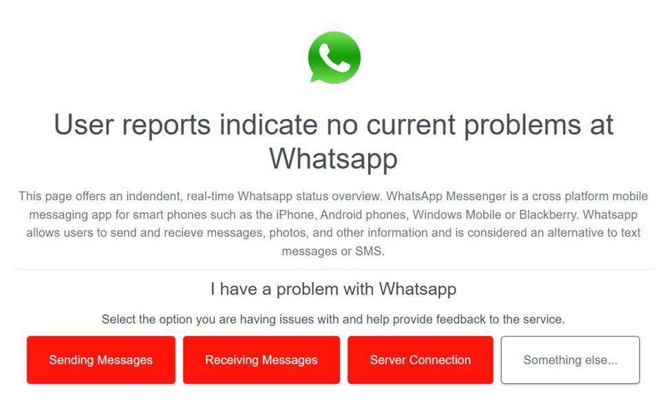 Check if the WhatsApp Server is Down