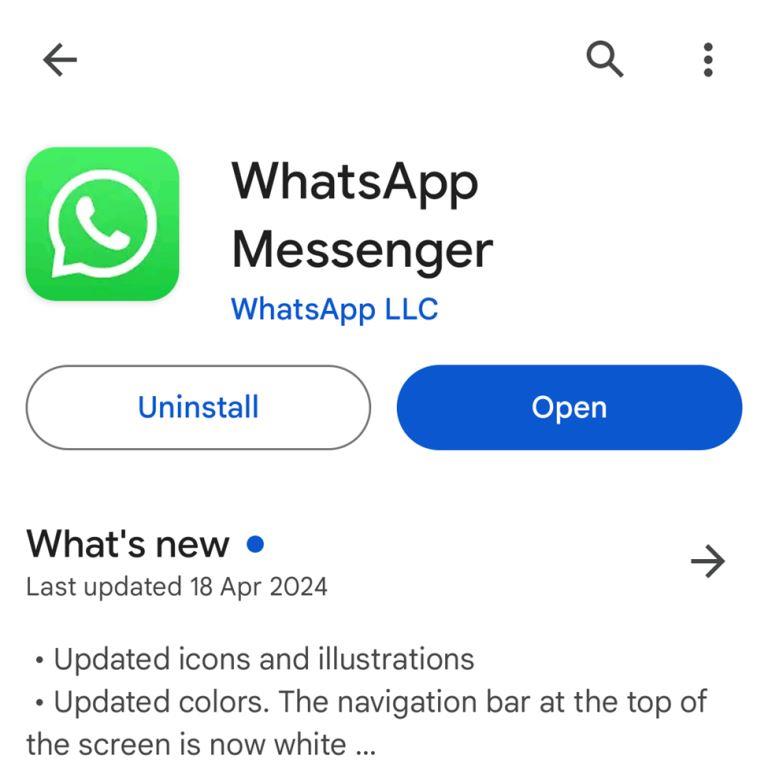 Update The WhatsApp App