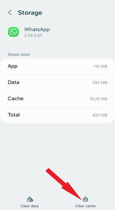 Clear cache option
